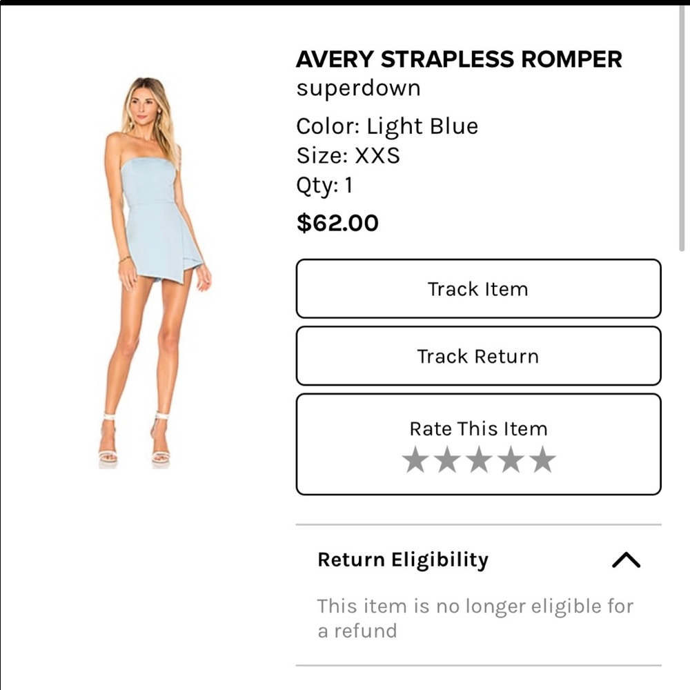 Blue superdown romper. So adorable